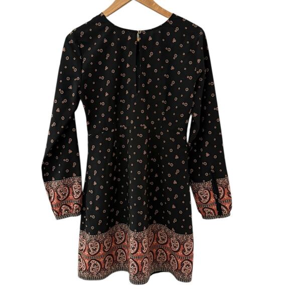 Abercrombie & Fitch Boho Paisley‎ & Floral Long Sleeve Shift Dress Size Small - Picture 4 of 9